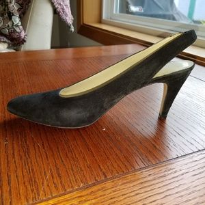 Vintage Black Suede Heels